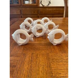 BURTON +BURTON CERAMIC FISH NAPKIN HOLDERS SET OF 8